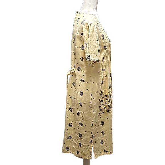 Sweet Jessie Vintage Womans Two Pattern Short Sleeve Linen Blend Dress Size MP - Picture 3 of 12